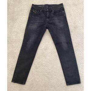 DIESEL FOR SUCCESSFUL LIVING Stretch Slim Tapered Distress black Jeans W32 L30